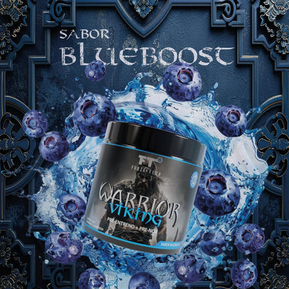 Pre Workout Pre Entrenamiento VIKING ForzaTech 60 servicios Sabor Blueboost Precursor de Óxido Nítrico con Cafeína USP, Citrulina, Beta Alanina, Agmantina Sulfato, L-Taurina Micronizada