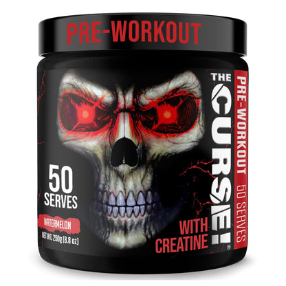 JNX SPORTS The Curse! Suplemento Previo Al Entrenamiento - Energía Y Enfoque, Flujo Sanguíneo Mejorado - Potenciador De Óxido Nítrico Vegano Con Creatina Y Cafeína | Watermelon Deluxe | 50 Servicios