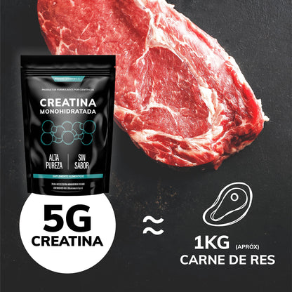 Creatina Monohidratada Micronizada en Polvo | 100% Alta Pureza Certificada | Pre Workout | 90 porciones de 5g Disuelve rápido - Suplemento Alimenticio- Veganos y/o vegetarianos | Proteina Creatine Monohydrate Pre Entreno | 450g